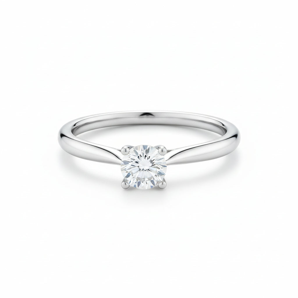 Moissanite Solitaire Ring Bianca - 0.5ct D VVS1 Silver Women's Ring Velanci
