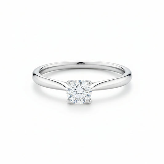 Moissanite Solitaire Ring Bianca - 0.5ct D VVS1 Silver Women's Ring Velanci