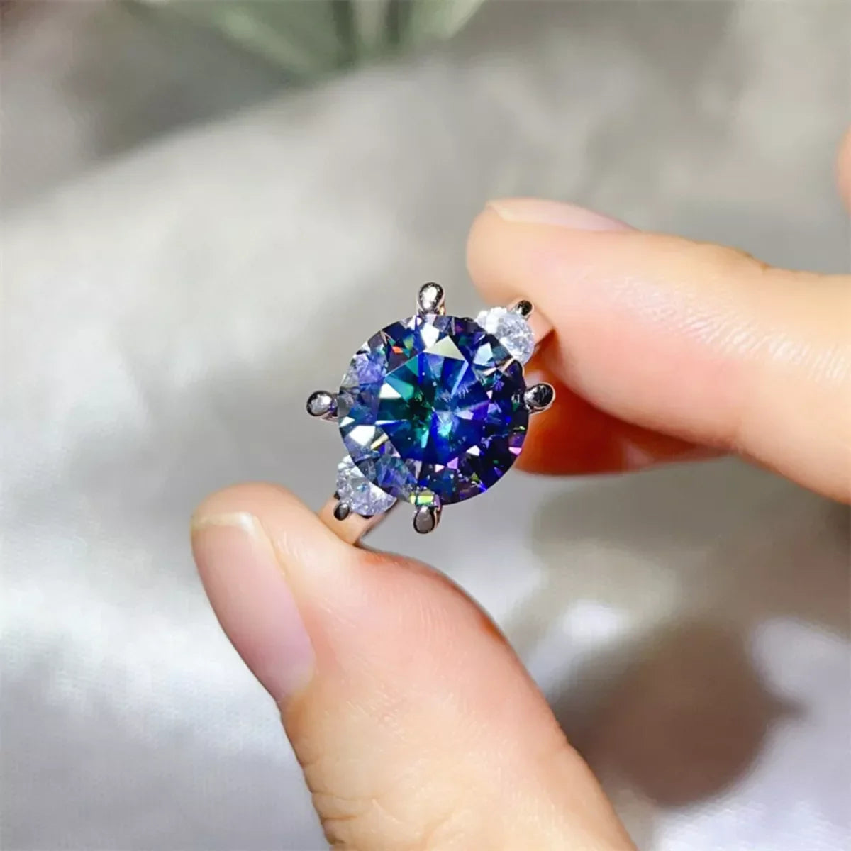 5 Carat Moissanite Sterling Ring Giovanna - Coastal Sparkle Women's Ring Velanci