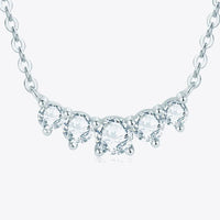 Platinum Plated Minimalist Moissanite Pendant Necklace - Arc Velanci