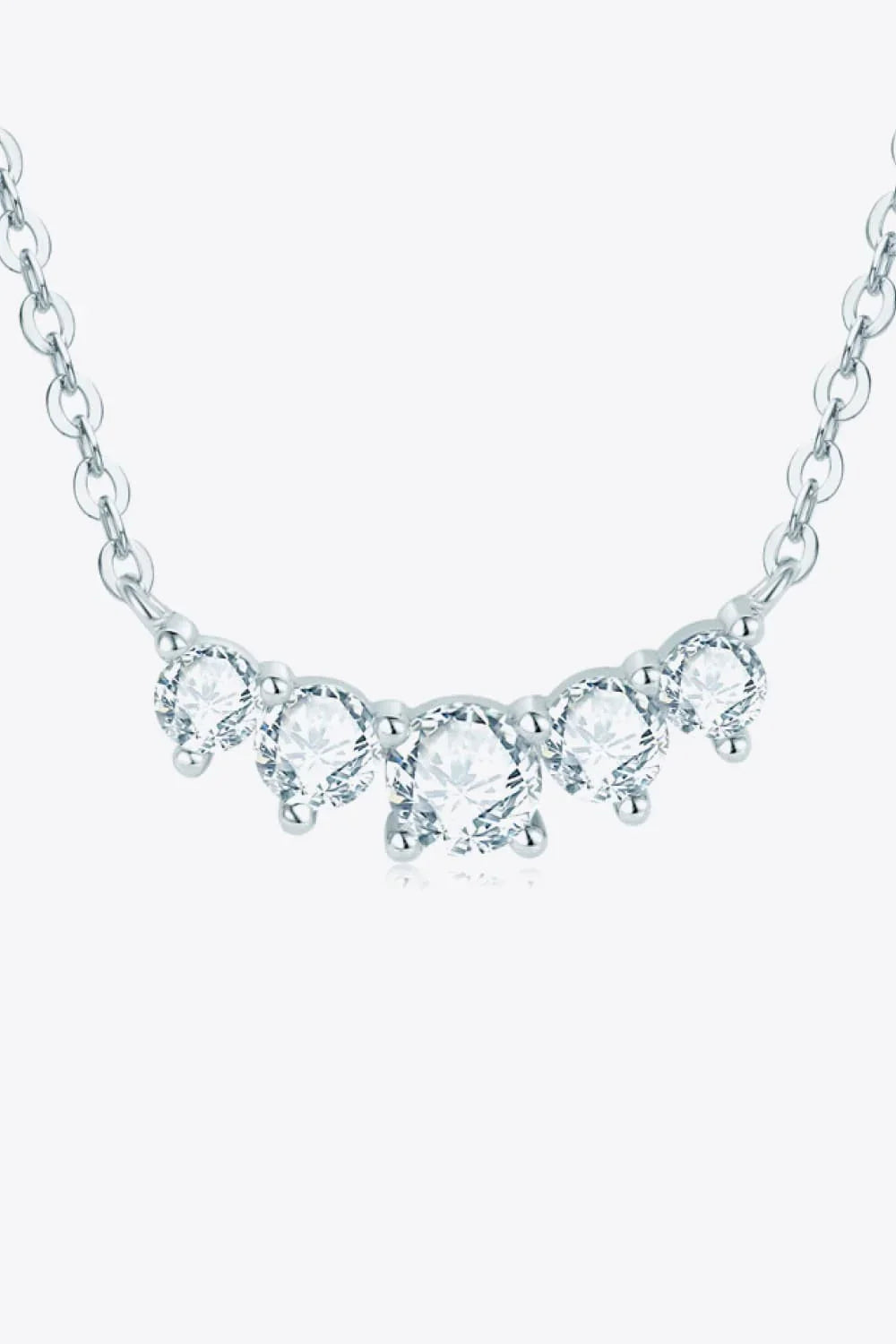 Platinum Plated Minimalist Moissanite Pendant Necklace - Arc Velanci