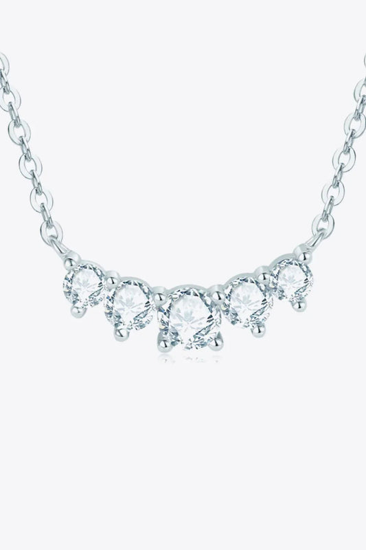 Platinum Plated Minimalist Moissanite Pendant Necklace - Arc Velanci