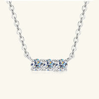 Moissanite Necklace - 18K Plated Sterling Silver Sparkle Velanci