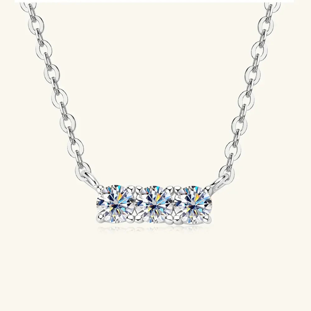 Moissanite Necklace - 18K Plated Sterling Silver Sparkle Velanci