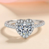 Ring Alessia - 1 Carat Heart-Shaped Moissanite Halo Women's Ring Velanci