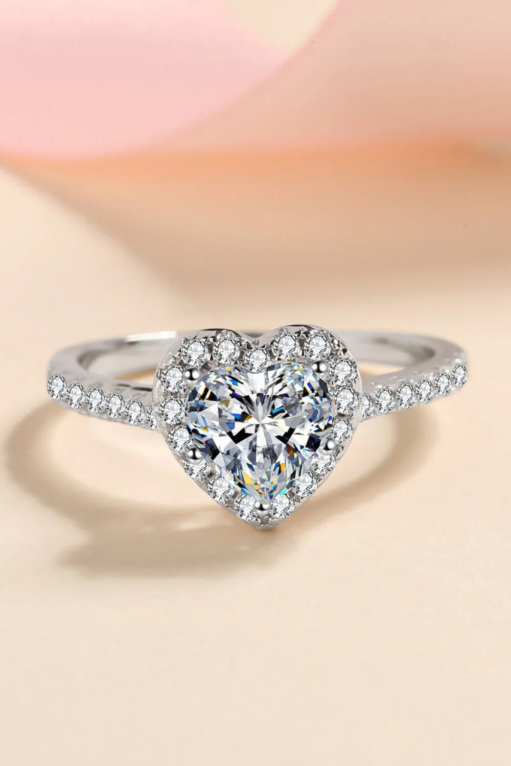 Ring Alessia - 1 Carat Heart-Shaped Moissanite Halo Women's Ring Velanci