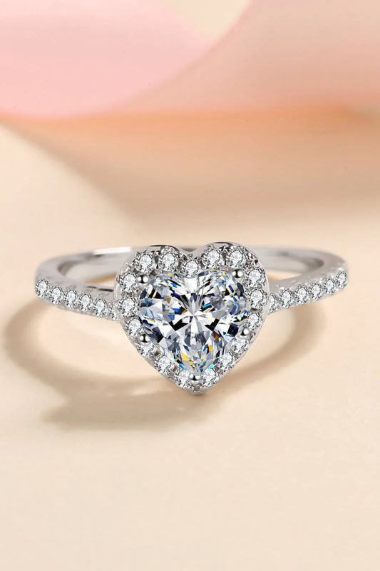 Ring Alessia - 1 Carat Heart-Shaped Moissanite Halo Women's Ring Velanci