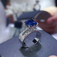 Ring Giulia - 3 Carat Moissanite Platinum-Plated Silver Women's Ring Velanci