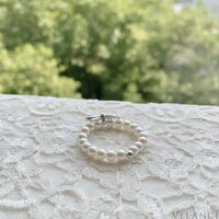 Bow Pearl Beaded Ring Livia - Magnificent Pearl Bow Velanci