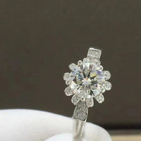 Moissanite Ring Allegra - 1 Carat 925 Sterling Silver Women's Ring Velanci