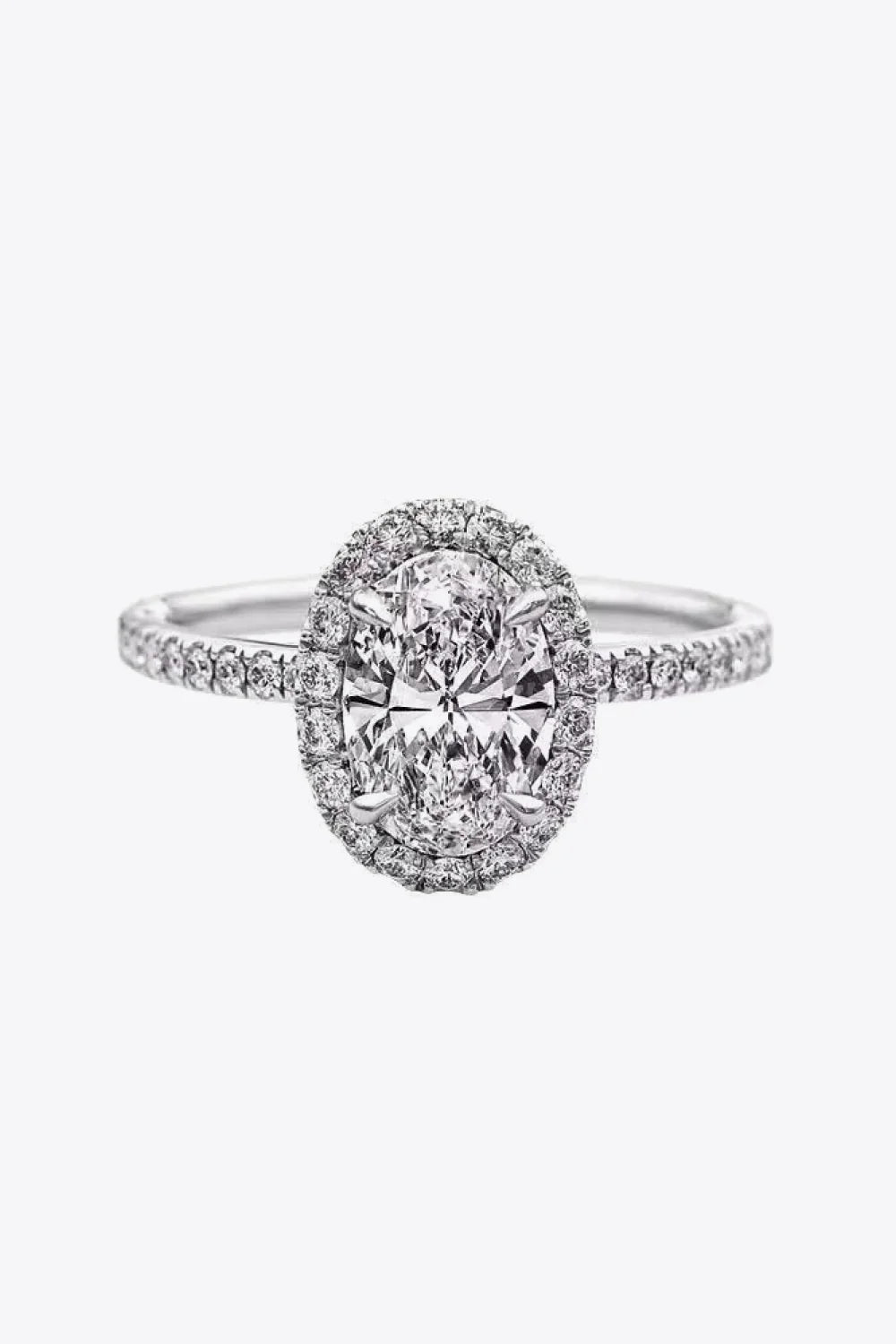 2 Carat Minimalist Moissanite Ring Alessia - Halo Shine Women's Ring Velanci