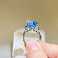 Moissanite Ring Sofia - 5 Ct Sterling Silver Sparkle Women's Ring Velanci