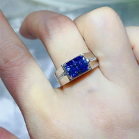 2 Carat Moissanite Sterling Silver Ring Valentina - Azure Women's Ring Velanci