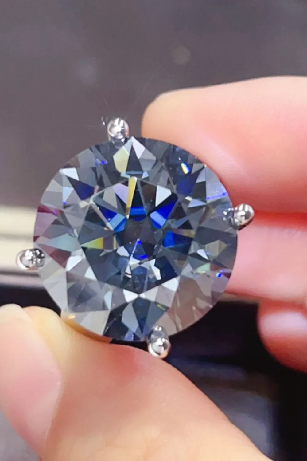 Moissanite Sterling Silver Ring Anna - 20 Carat Center Stone Women's Ring Velanci
