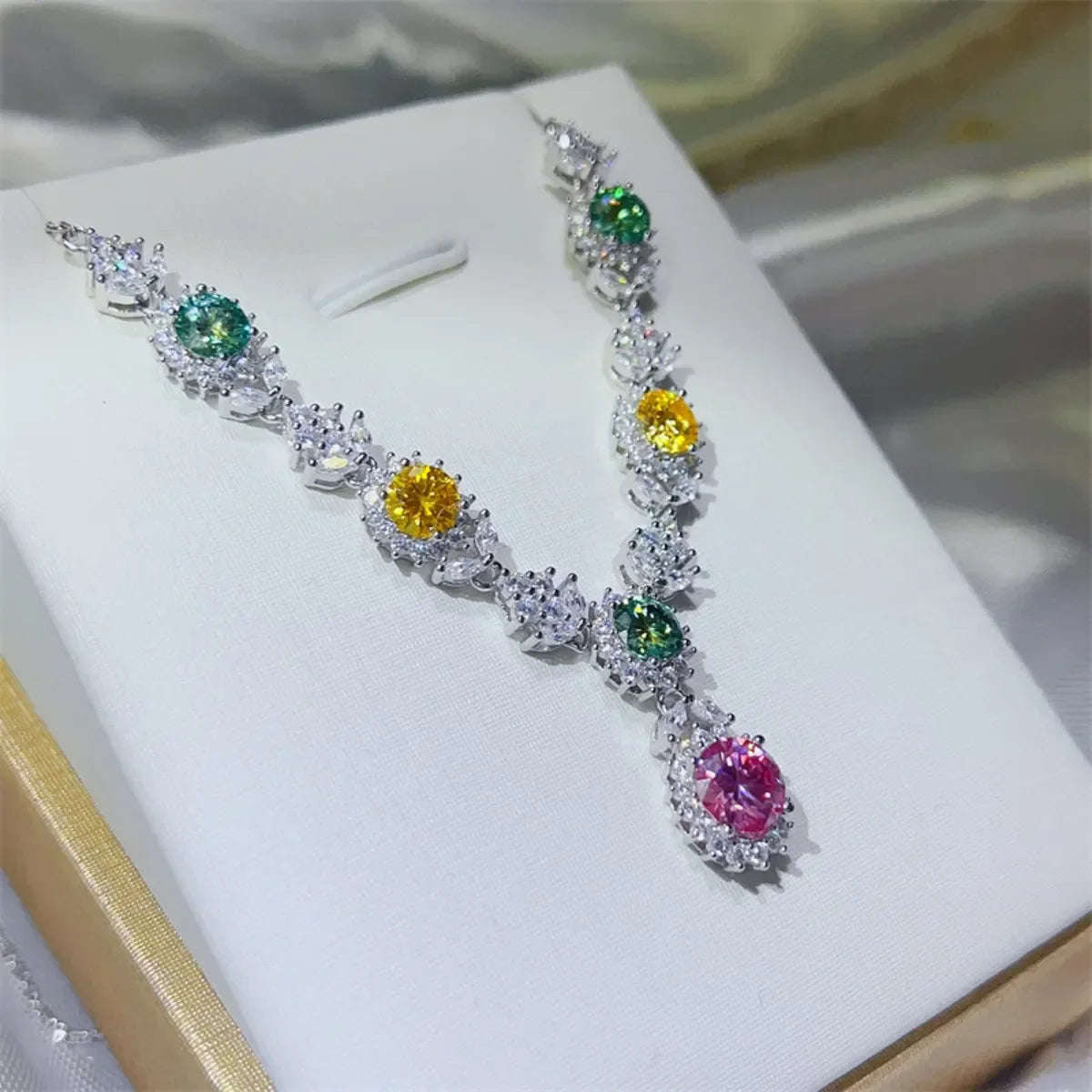3.5 Carat Moissanite Sterling Silver Necklace Velanci