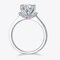 Ring Bianca - 1 Carat Moissanite Crown Sterling Silver Shine Women's Ring Velanci