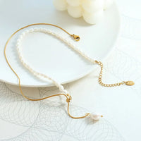 18K Gold-Plated Freshwater Pearl Necklace - Adjustable Velanci