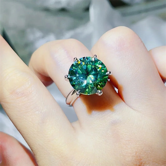 10 Carat Moissanite Sterling Silver Ring Elisa - Sparkle Women's Ring Velanci