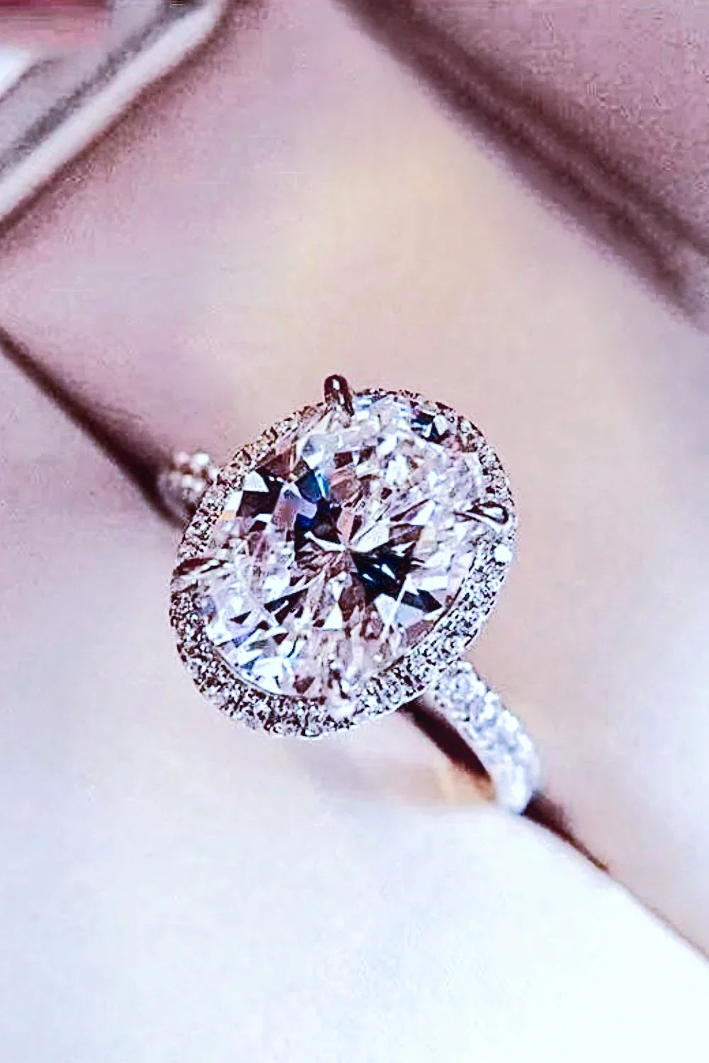 2 Carat Minimalist Moissanite Ring Alessia - Halo Shine Women's Ring Velanci