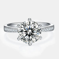 Moissanite Side Stone Ring Bianca - 3ct Minimalist Sparkle Women's Ring Velanci