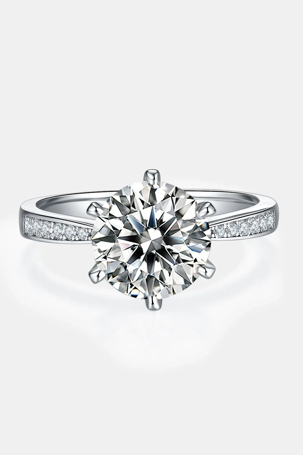 Moissanite Side Stone Ring Bianca - 3ct Minimalist Sparkle Women's Ring Velanci