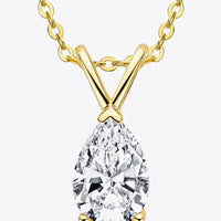 1.5 Carat Moissanite Teardrop Necklace - Sterling Silver Velanci