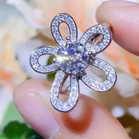 Ring Lucia - 1 Carat Moissanite Flower-Shape Open, Platinum Women's Ring Velanci