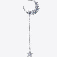 Star Moon Moissanite Necklace - Crescent Moon Sparkle Velanci