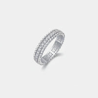 Moissanite Ring Lucia - Dainty Sterling Silver Band Women's Ring Velanci