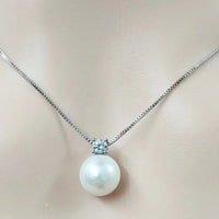 Freshwater Pearl Necklace - Sterling Silver Pendant, Coastal Velanci
