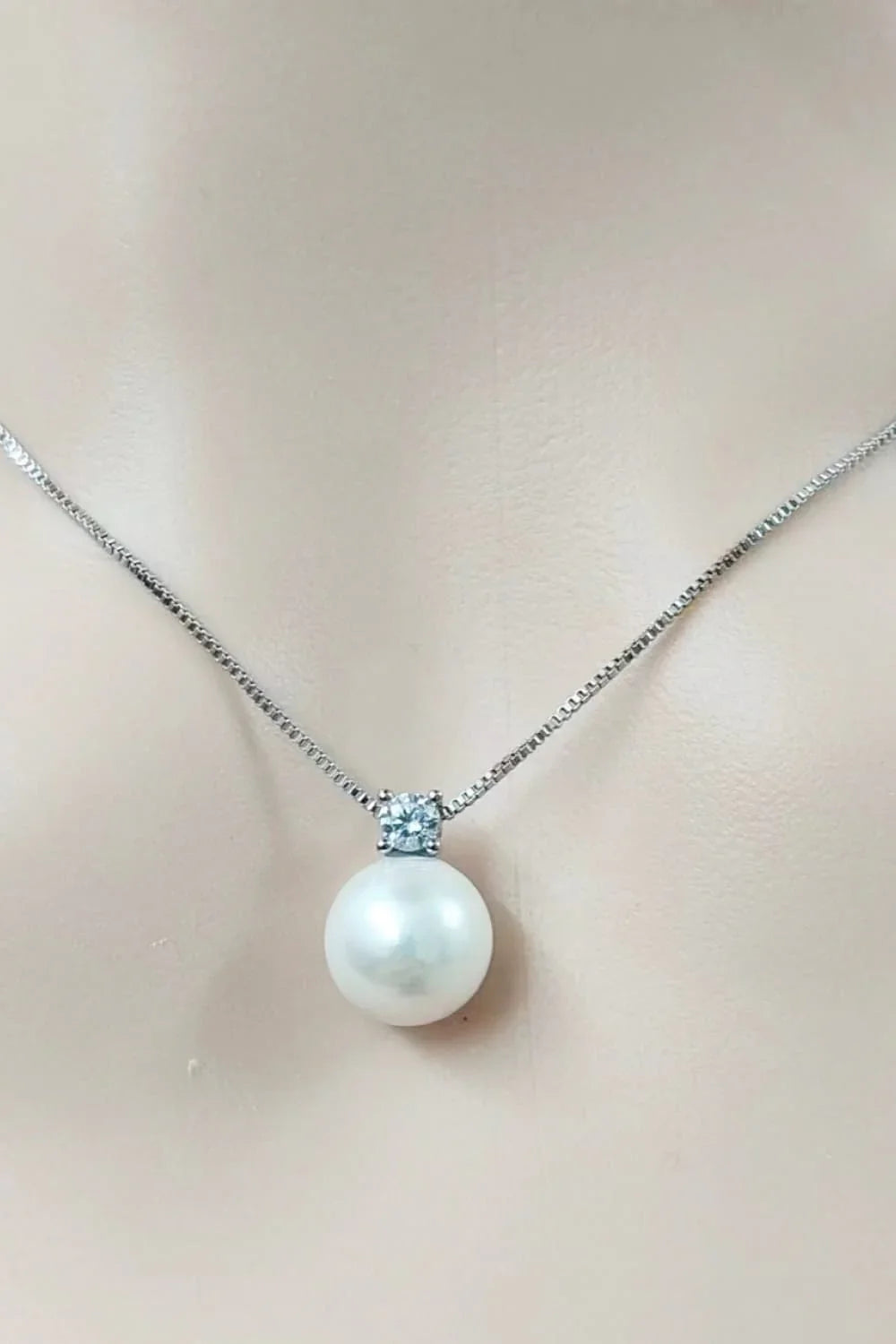 Freshwater Pearl Necklace - Sterling Silver Pendant, Coastal Velanci