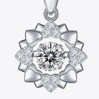 Flower Moissanite Necklace - Sterling Silver Pendant Velanci