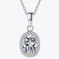 1 Carat Moissanite Pendant Necklace - Rhodium-Plated Silver Velanci