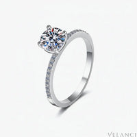 Ring Isabella - 1 Carat Moissanite, Rhodium-Plated Women's Ring Velanci