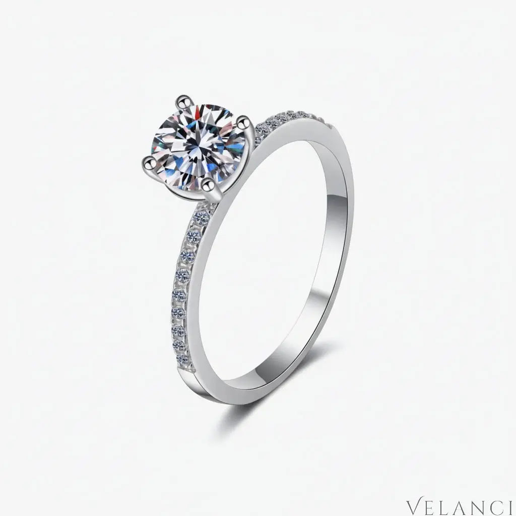 Ring Isabella - 1 Carat Moissanite, Rhodium-Plated Women's Ring Velanci