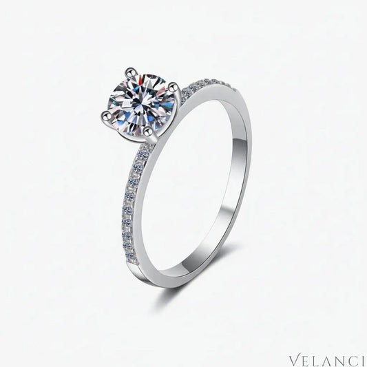 Ring Isabella - 1 Carat Moissanite, Rhodium-Plated Women's Ring Velanci