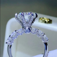 Ring Giovanna - 3 Carat Moissanite Sterling Silver Shine Women's Ring Velanci