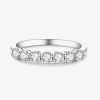 Moissanite Ring Sofia - Seven-Stone 0.7ct Platinum-Plated Women's Ring Velanci