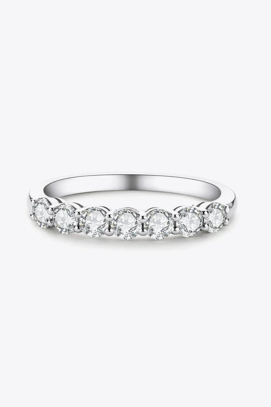 Moissanite Ring Sofia - Seven-Stone 0.7ct Platinum-Plated Women's Ring Velanci