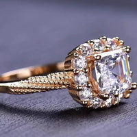 Moissanite Ring Ariella - Rose-Gold Plated, 1 Carat Halo Women's Ring Velanci