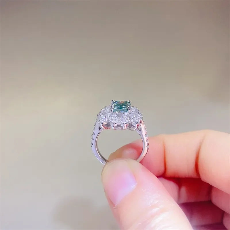 1 Carat Moissanite Sterling Ring Aurelia - Coastal Sparkle Women's Ring Velanci