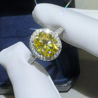 3 Carat Moissanite Sterling Silver Ring Alessia - Halo Shine Women's Ring Velanci