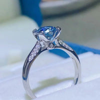 Moissanite Ring Giada - 1ct, Sterling Silver, 4-Prong Women's Ring Velanci