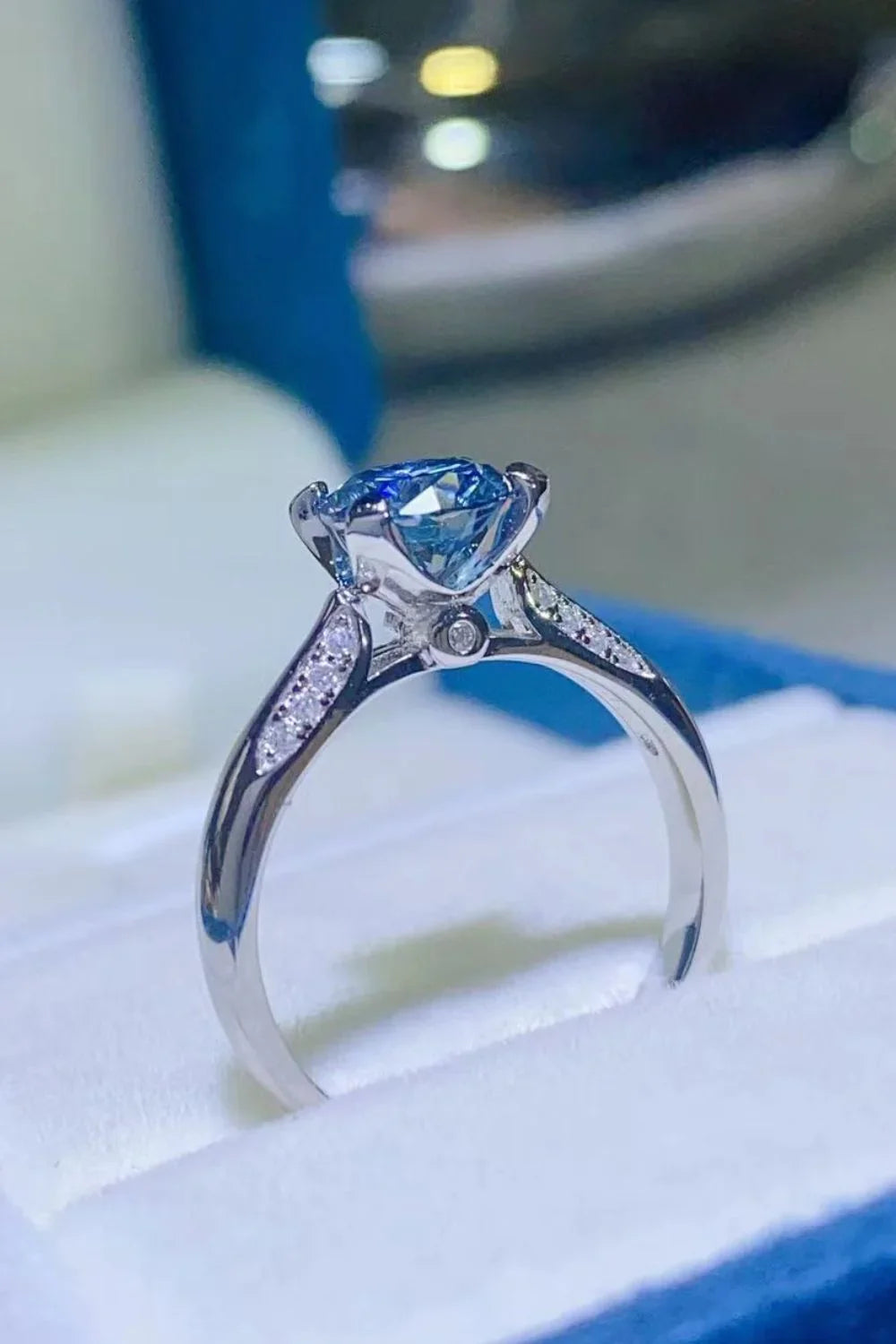 Moissanite Ring Giada - 1ct, Sterling Silver, 4-Prong Women's Ring Velanci