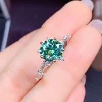 Moissanite Ring Allegra - 1 Carat Platinum-Plated Shine Women's Ring Velanci
