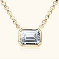 Moissanite Pendant Necklace - 1 Carat Sterling Silver Velanci