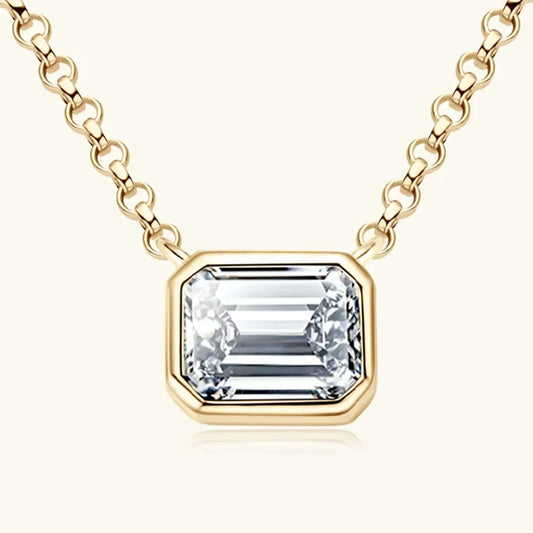 Moissanite Pendant Necklace - 1 Carat Sterling Silver Velanci