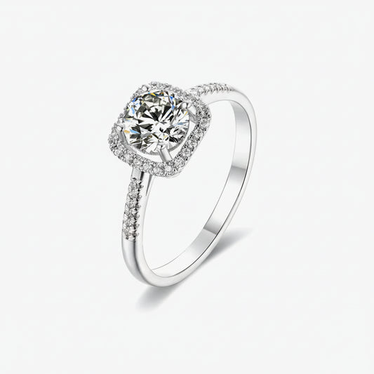 Ring Giovanna - 1 Carat Moissanite Gleaming Halo Sparkle Women's Ring Velanci