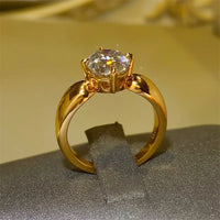 Ring Alessia - 2 Carat Moissanite Sterling Silver Band Women's Ring Velanci