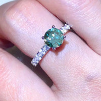 Moissanite Ring Giovanna - 1 Carat Side Stone Brilliance Women's Ring Velanci
